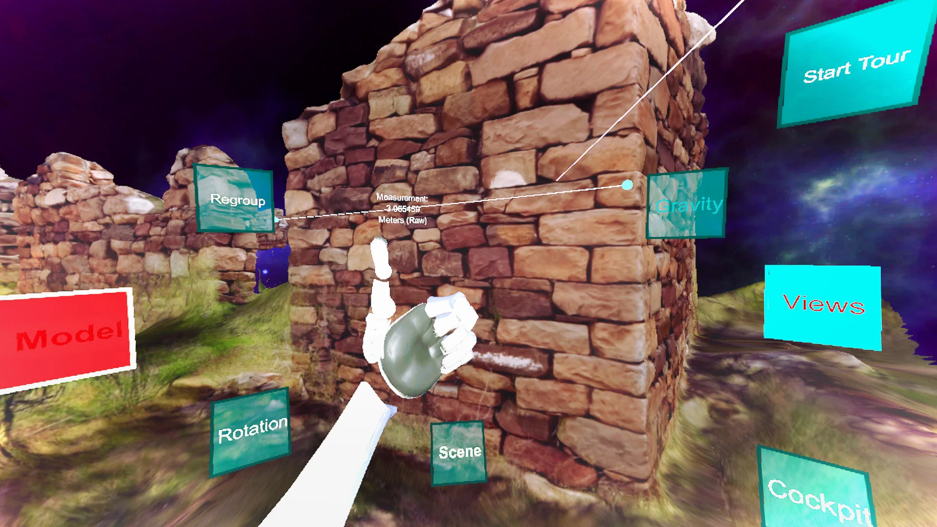 VR measurement of the sheepherder's cabin scan